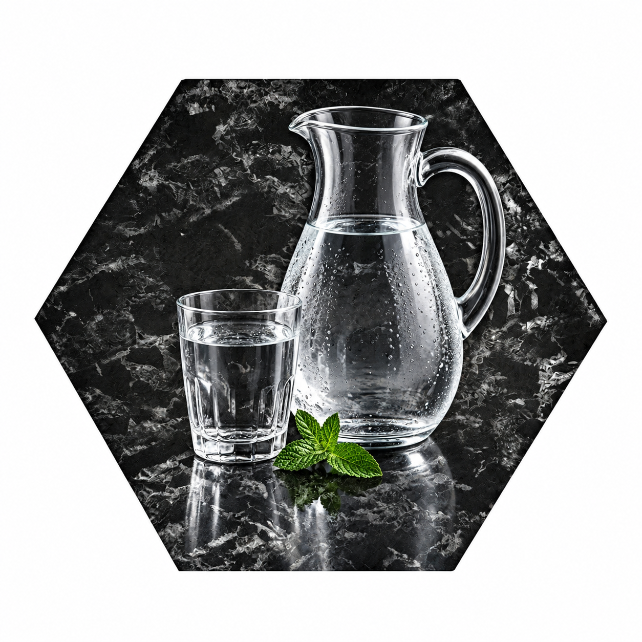 Shungit hexagonál 20 x 20 cm
